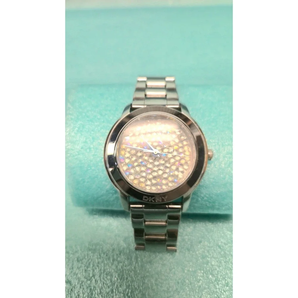 DKNY Womens Silver Tone Stainless Steel Crystal Watch NY8474